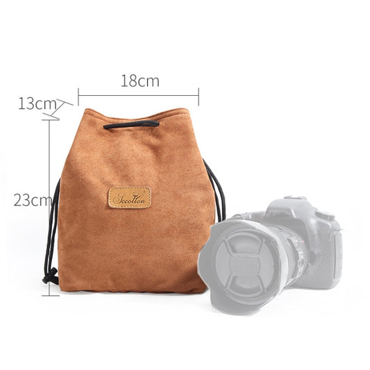 S.C.COTTON Liner Shockproof Digital Protection Portable SLR Lens Bag Micro Single Camera Bag Square Khaki L by S.C.COTTON