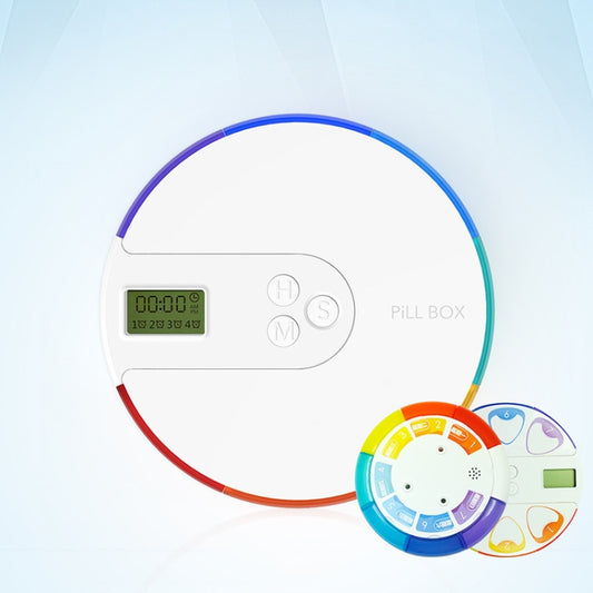 TF217 Portable Timing Reminder Dustproof Plastic Pill Box Pill Storage Box(Colorful) by bashfashion