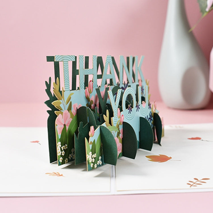 Three-Dimensional Thank You Card Teacher Day Thanksgiving Day Greeting Card by bashfashion