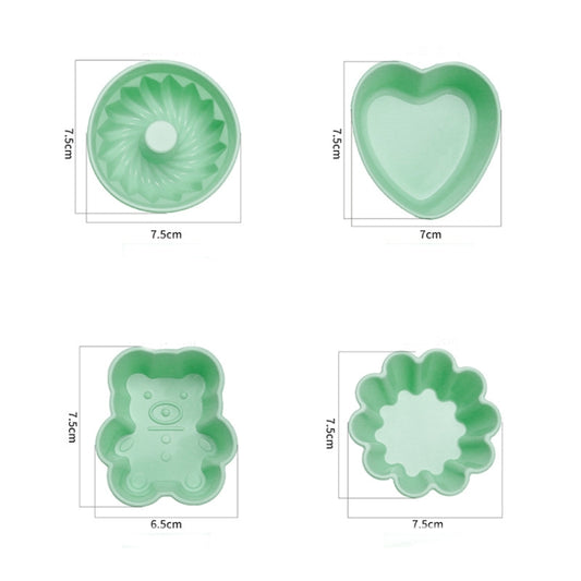 Creative DIY Silicone Cake Cup Muffin Cup Baking Mold,Style: Flower-shaped (Macron Green) by bashfashion