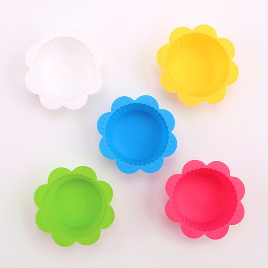 20 PCS DIY Baking Mold Macaron Lace Shape Silicone Cake Cup Pudding Egg Tart Muffin Cup Mold,Random Color Delivery by bashfashion