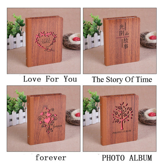 6-Inch 32 Sheets Wooden DIY Photo Album Creative Gift(Forever) by bashfashion