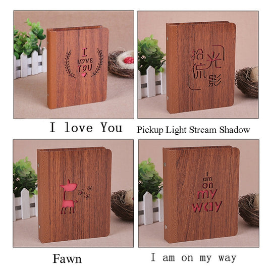 6-Inch 32 Sheets Wooden DIY Photo Album Creative Gift(Fawn) by bashfashion