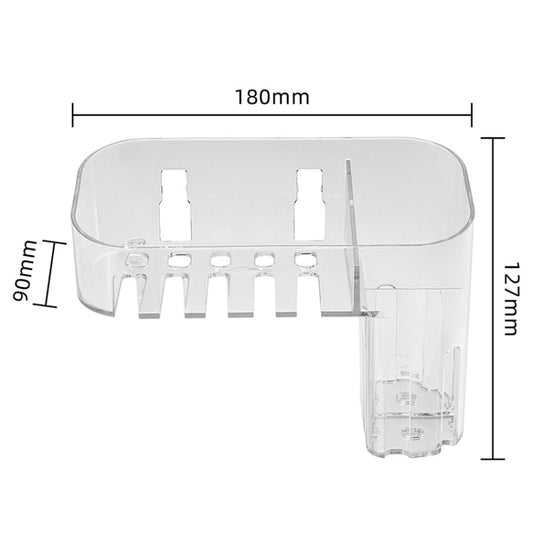 Magic Sticker Plastic Toiletry Makeup Storage Box Transparent Home Creative Organizing Box,Specification: Shallow Style by bashfashion