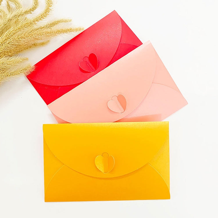 10pcs Love Buckle Pearl Paper Hot Stamping Envelope Invitation Letter(Red) by bashfashion