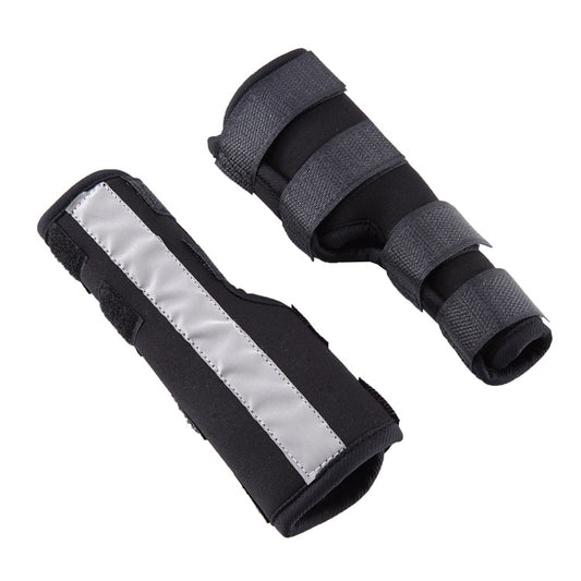 Pet Knee Pads Dog Leg Guards Pet Protective Gear Surgery Injury Sheath, Size: M(HJ10 Reflective Black) by bashfashion