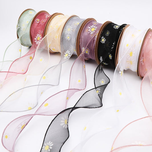 Small Daisy Mermaid Ribbon Flower Bouquet Handwriting Snow Yarn Ribbon(Taro Purple) by bashfashion