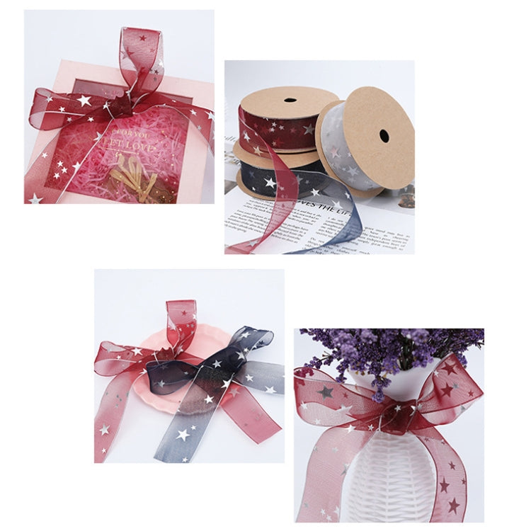 Star Ribbon Wedding Floral Packaging Ribbon, Specification: 4 cm(Gray) by bashfashion