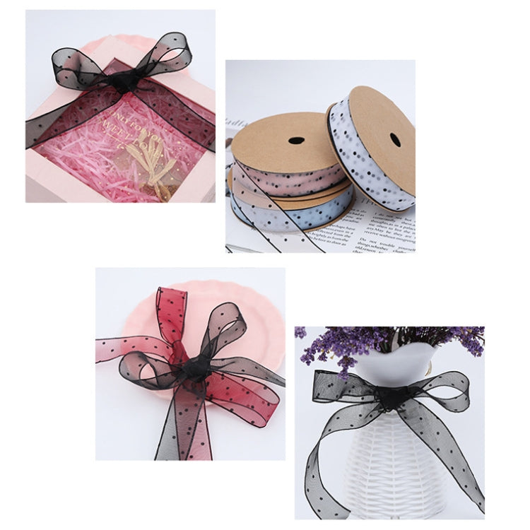 Transparent Snow Dots Yarn Ribbon Gift Box Packaging Material, Specification: 2.5cm(Starry White) by bashfashion