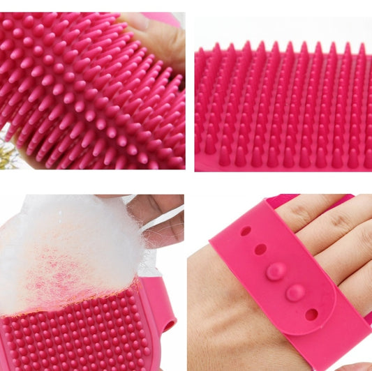5pcs Pet Bathing Massage Brush For Dogs Cleaning And Beauty Tools(Rose Red) by bashfashion