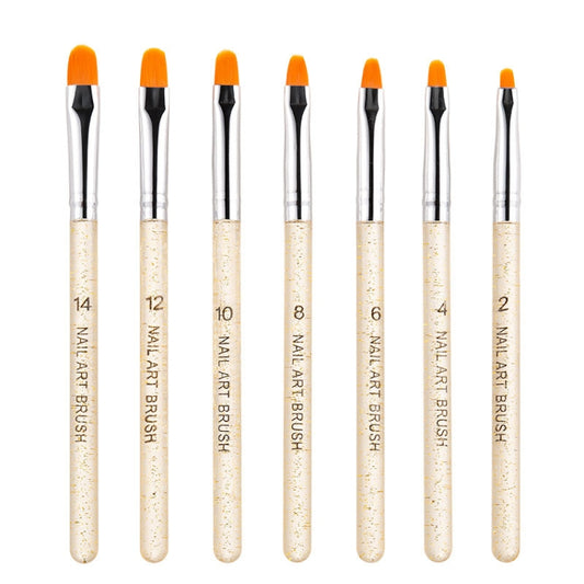 7 In 1 Phototherapy Pen Round Head Line Pen Transparent Rod Painted Pen Drawing Pen Nail Art Brush Tool(Gold Power) by bashfashion