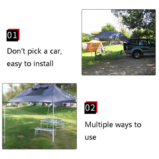 LADUTA Outdoor Self-Driving Tour Barbecue Camping Car Side Tent Car Tail Extension Tent Supplies(Painted Silver) by bashfashion