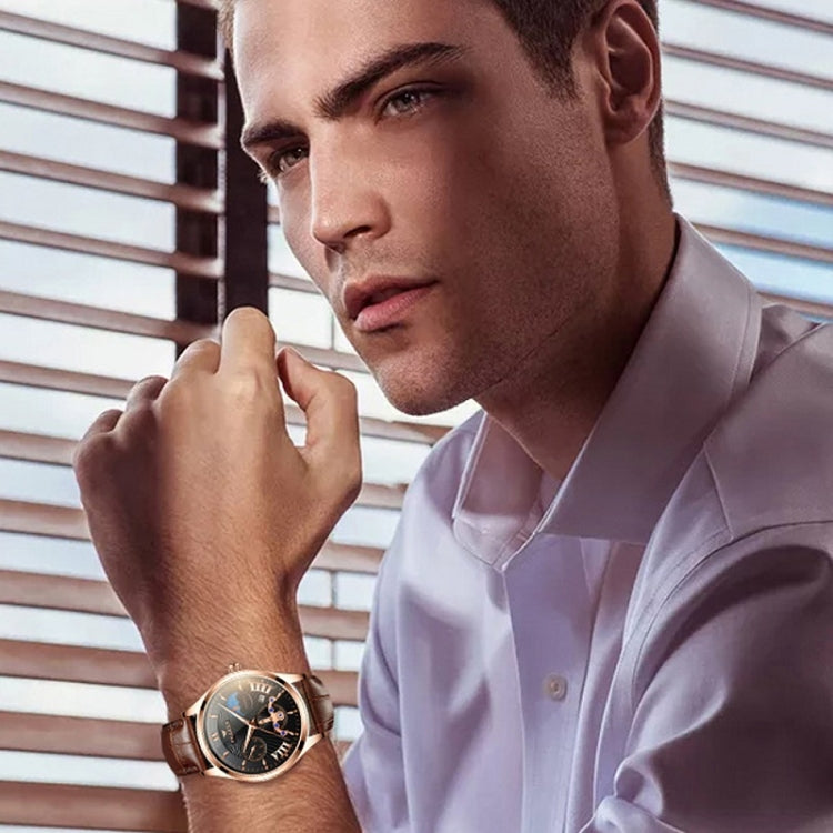 FNGEEN 5606 Men Luminous Casual Quartz Watch(Between Rose Gold Rose Shell White Surface) by FNGEEN