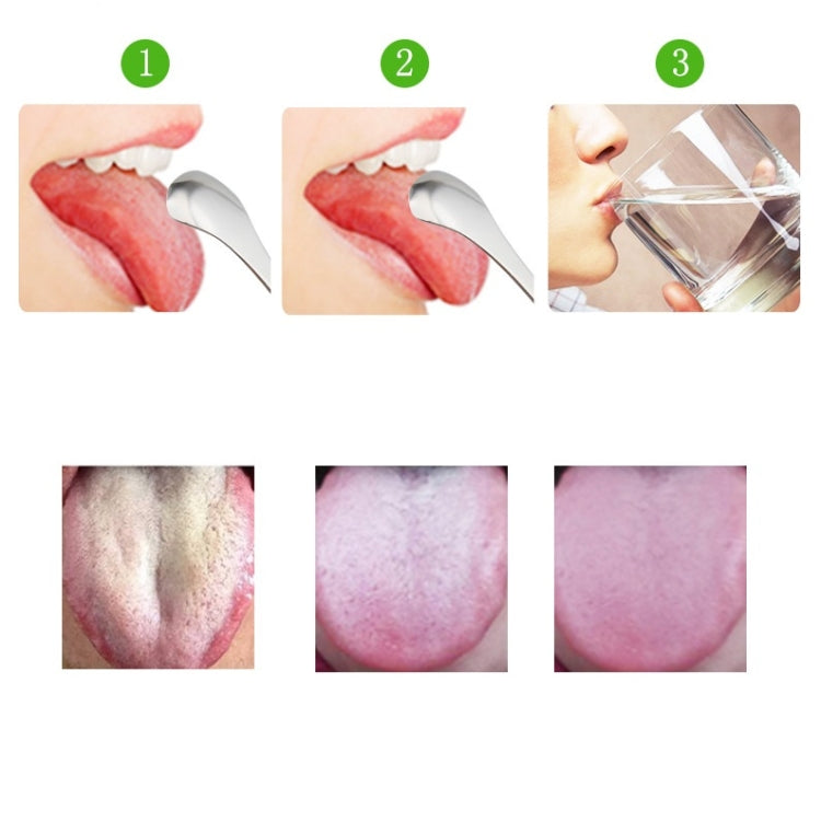 Tongue Cleaner Bad Breath Stainless Steel Cleaning Brush Tongue Scraper + Two-piece Set (Rose Gold) by bashfashion