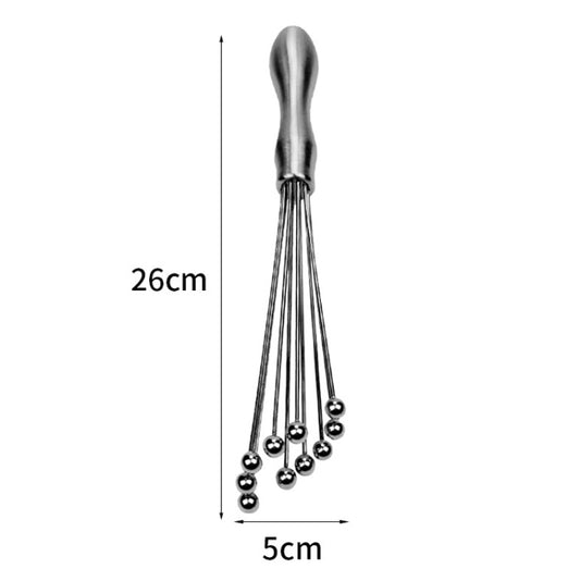 Manual Whisk Stainless Steel Glass Bead Egg Whisk Kitchen Household Hand-Held Baking Tools Type B 10 Inch by bashfashion