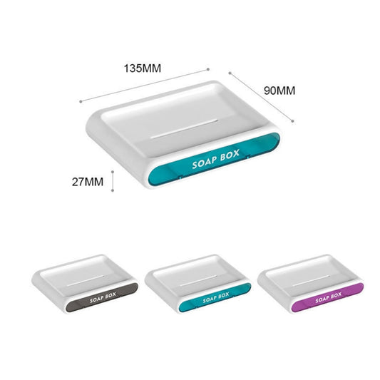 Double-Layer Drain Soap Box Bathroom Without Perforation Wall-Mounted Creative Drain Rack(Transparent Pink) by bashfashion