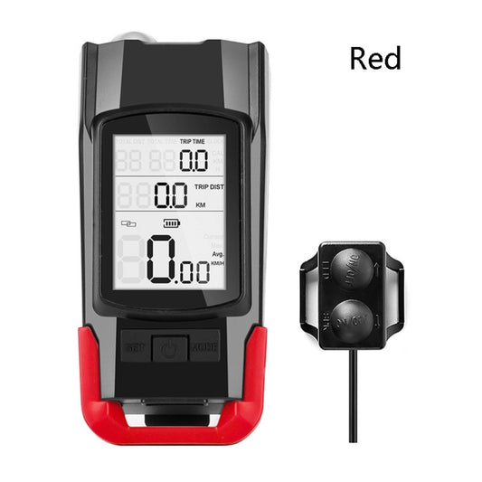 3 In 1 Wireless Bicycle Code Meter Lamp Strong Light Front Light, Colour: Red by bashfashion