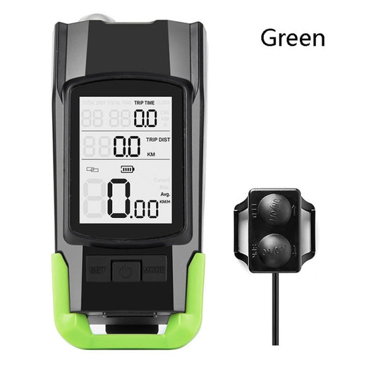 3 In 1 Wireless Bicycle Code Meter Lamp Strong Light Front Light, Colour: Green by bashfashion