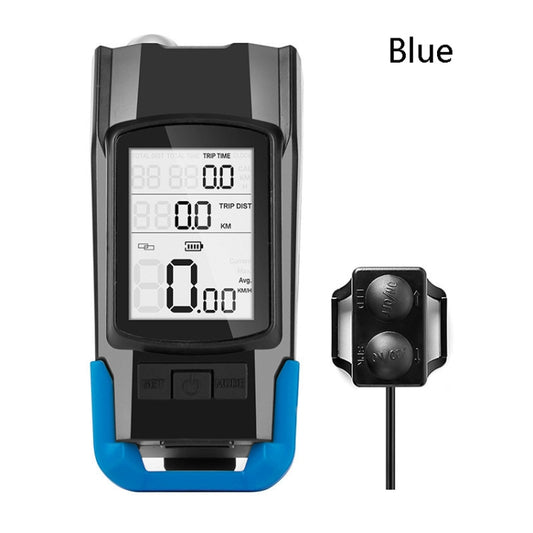 3 In 1 Wireless Bicycle Code Meter Lamp Strong Light Front Light, Colour: Blue by bashfashion