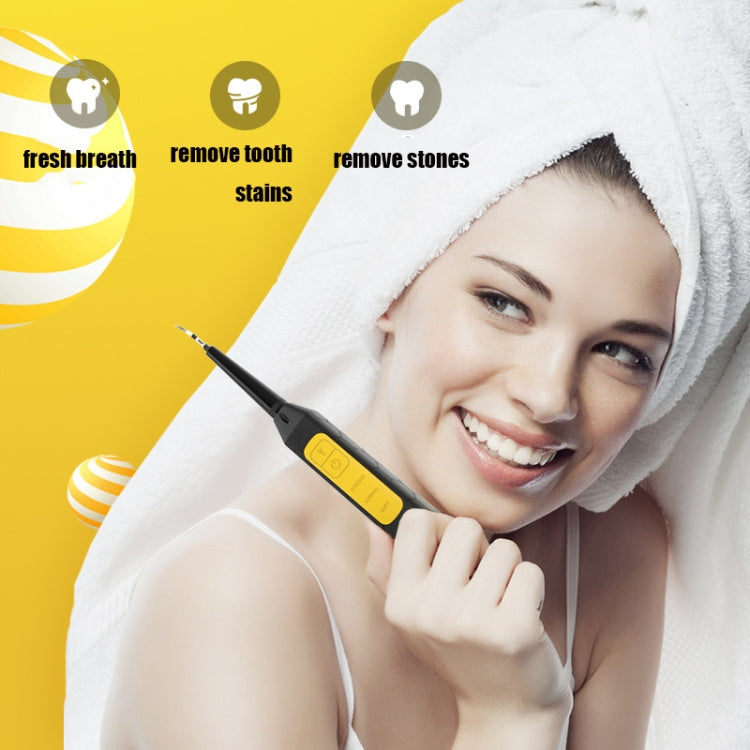 JYQ-023 Oral Tooth Cleaning and Care Tool Household Electric Dental Instrument for Removing Yellow Teeth and Tobacco Stains(Black + Tooth Surface Cleaning Head) by bashfashion