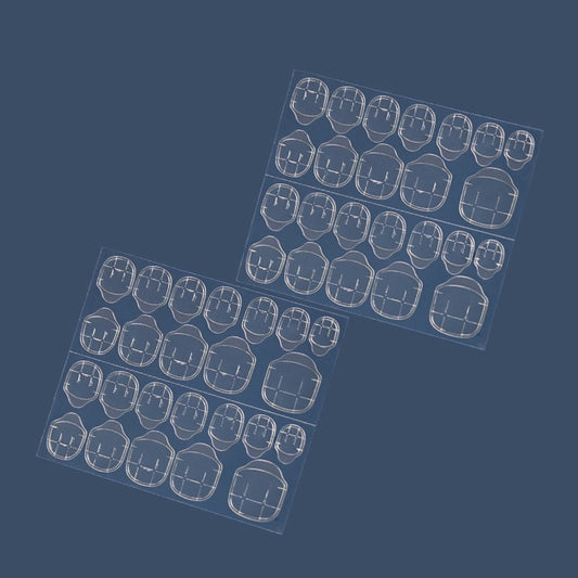 Ultra-thin 0.3mm Thick 100 Sheets Jelly Glue Nail Double-Sided Adhesive Film Yellow Glue Nail Sticker, Specification: 24 Stickers/sheet by bashfashion