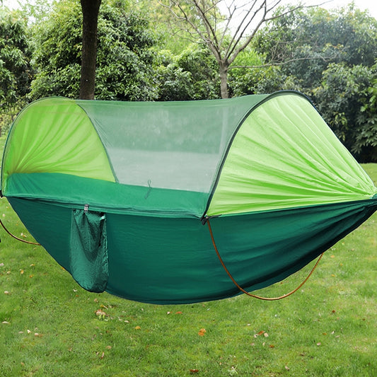 Anti-Rollover Automatic Quick-Opening Mosquito Net Hammock Outdoor Camping Double Anti-Mosquito Hammock, Size: 290x140cm(Green) by bashfashion
