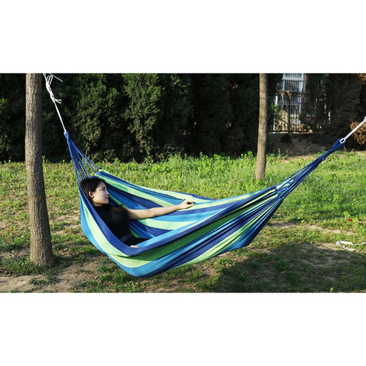 Thick Canvas Hammock Field Rollover Prevention Outdoor Hammock Swing 260x80 Non-stick Single (Blue Stripes) by bashfashion