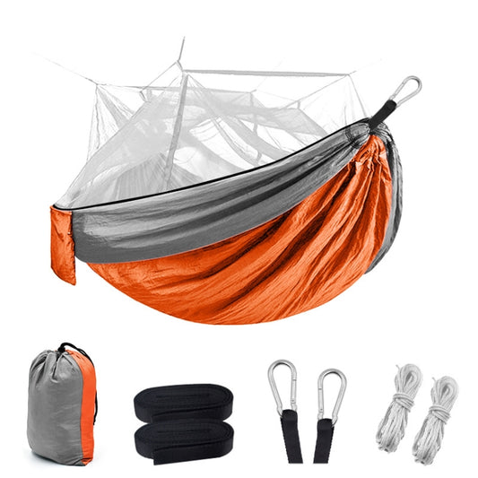 Encryption Mosquito Net Hammock Outdoor Camping Anti-Mosquito Net Gauze Hammock, Size: 260x140cm(Orange Red Grey) by bashfashion