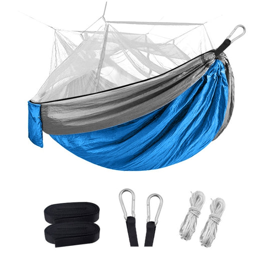 Encryption Mosquito Net Hammock Outdoor Camping Anti-Mosquito Net Gauze Hammock, Size: 260x140cm(Dark Blue Grey) by bashfashion
