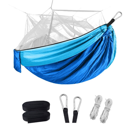 Encryption Mosquito Net Hammock Outdoor Camping Anti-Mosquito Net Gauze Hammock, Size: 260x140cm(Dark Blue Light Blue) by bashfashion