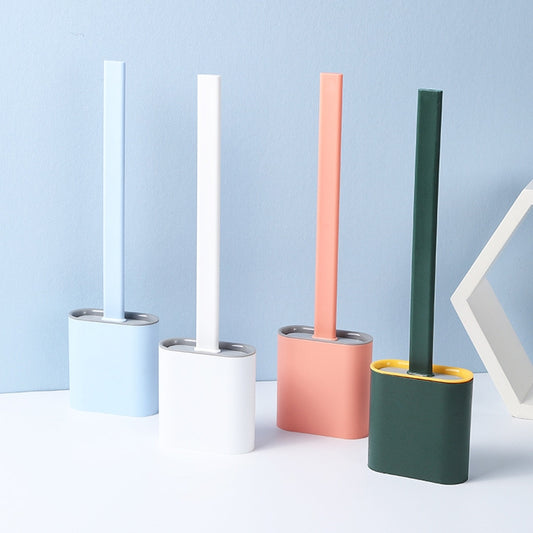 Household Long Handle Soft Plastic Gap Toilet Brush TPR Decontamination Cleaning Brush(Green) by bashfashion