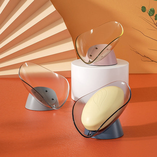 Toilet Drain Soap Box No Perforation Shelf(Light Pink) by bashfashion