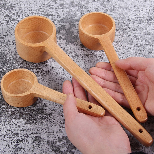 Long-Handled Wooden Spoon Seasoning Spoon Dessert Coffee Milk Tea Spoon Large by bashfashion