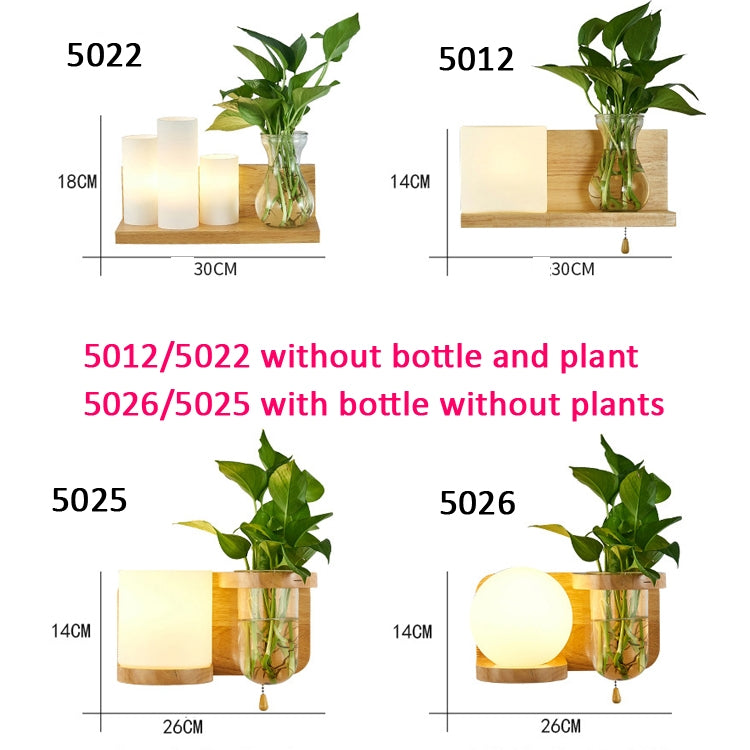 Wooden Bedside Wall Lamp Led Indoor Corridor Aisle Balcony Wall Lamp, Power source: 5W Warm Light(5026 Left) by bashfashion