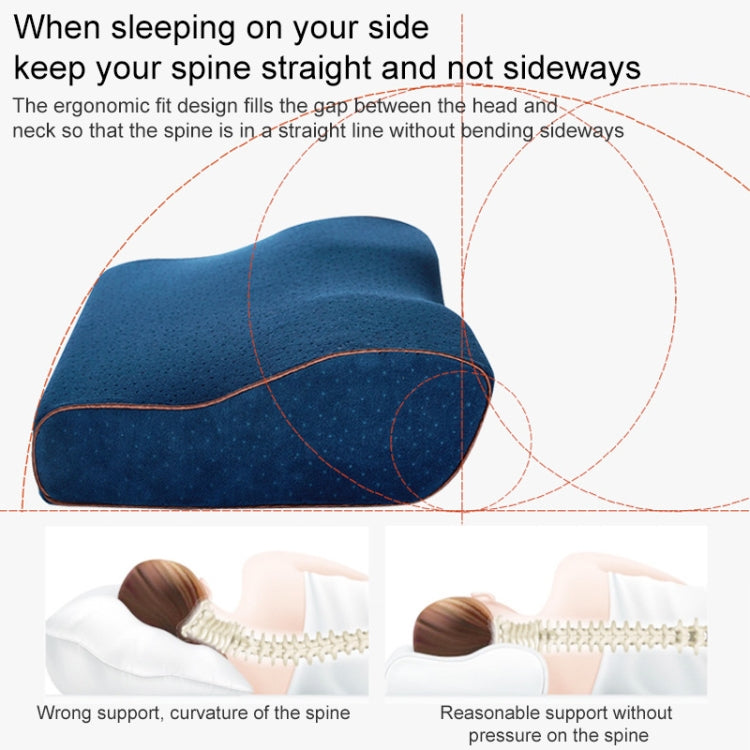 Butterfly Shape Memory Foam Snorked Pillow Slow Rebound Health Care Cervical Pillow, Dimensions: 62x34x12x6cm(Bamboo Fiber White) by bashfashion