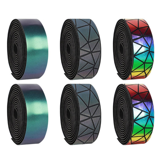 WEST BIKING Bicycle Volorful Handlebar Straps Shock Absorption PU Non-Slip Handlebar Wrap Riding Equipment(Reflective Shadow) by WEST BIKING