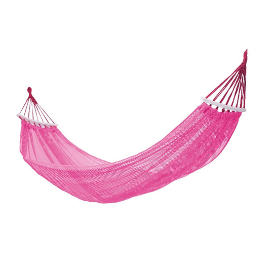 Bending Ice Silk Mesh Hammock Outdoor Hanging Bed Camping Anti-Sidewall Hammock Swing, Size: 190x130 cm( Pink) by bashfashion