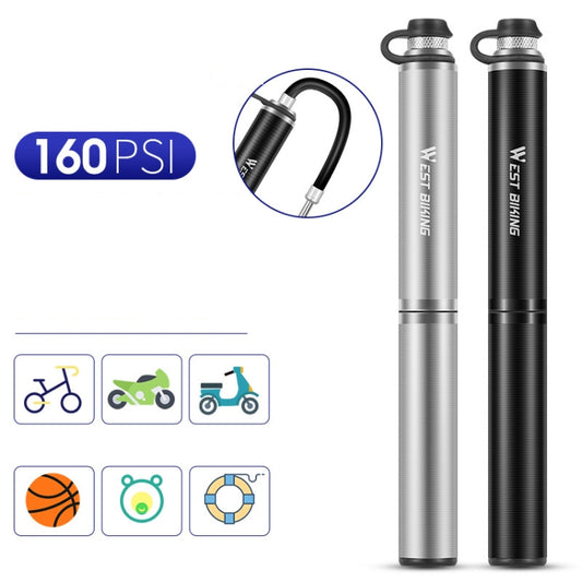West Biking Bicycle Pump Portable High Pressure Inflators Mountain Road Car Bicycle Riding Equipment(Black) by West Biking