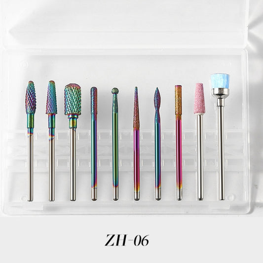 Tungsten Steel Alloy Nail Art Polished Head Set Grinding Machine Drain Brush Dead Polishing Tool, Specification: ZH06 by bashfashion