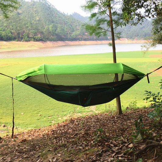 Parachute Cloth Anti-Mosquito Sunshade With Mosquito Net Hammock Outdoor Single Double Swing Off The Ground Aerial Tent 270x140cm Ink Green / Grass Green) by bashfashion