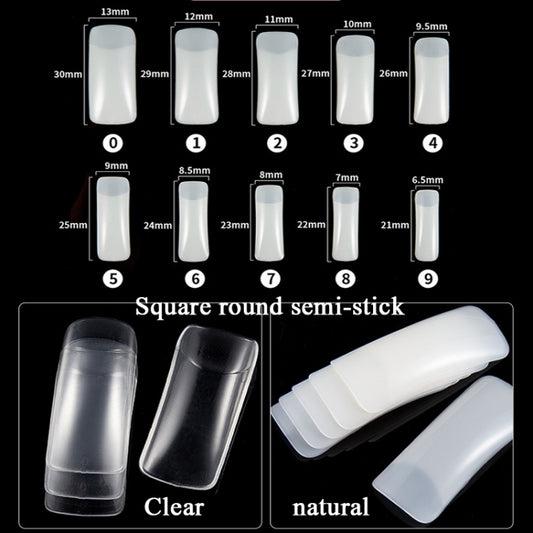 Manicure Tool Set Fingernails Word Cut Set, Specification: Transparent Semi-post Large Set by bashfashion