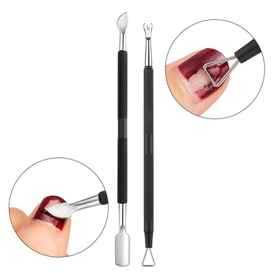 FABIYAN Stainless Steel Dead Skin Shear Steel Push Nail Art Tool Set, Specification: Set 3 by bashfashion