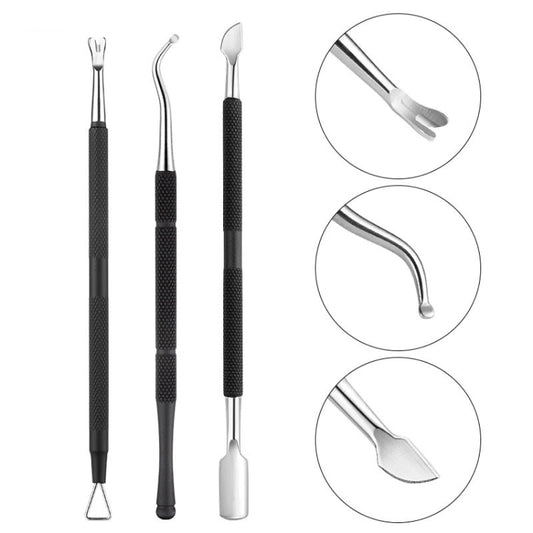 FABIYAN Stainless Steel Dead Skin Shear Steel Push Nail Art Tool Set, Specification: Set 6 by bashfashion