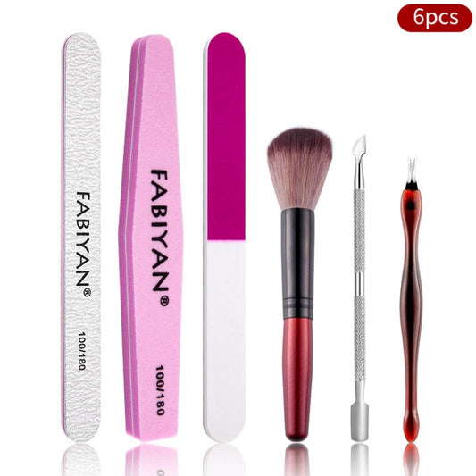 FABIYAN Nail Art Tool Set Manicure Disarm Tool Set, Specification: 6-piece Set by bashfashion