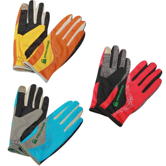 JUNGLE LEOPARD Outdoor Sports Mountaineering Full Finger Gloves Mesh Touch Screen Anti-Skid Gloves, Size: M(Red+Black) by JUNGLE LEOPARD