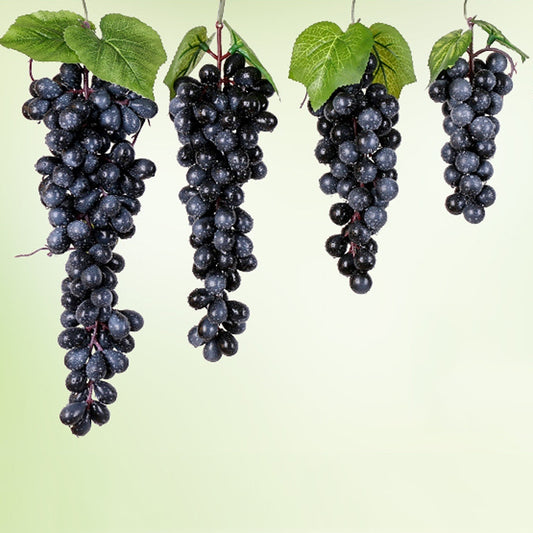 4 Bunches 36 Black Grapes Simulation Fruit Simulation Grapes PVC with Cream Grape Shoot Props by bashfashion