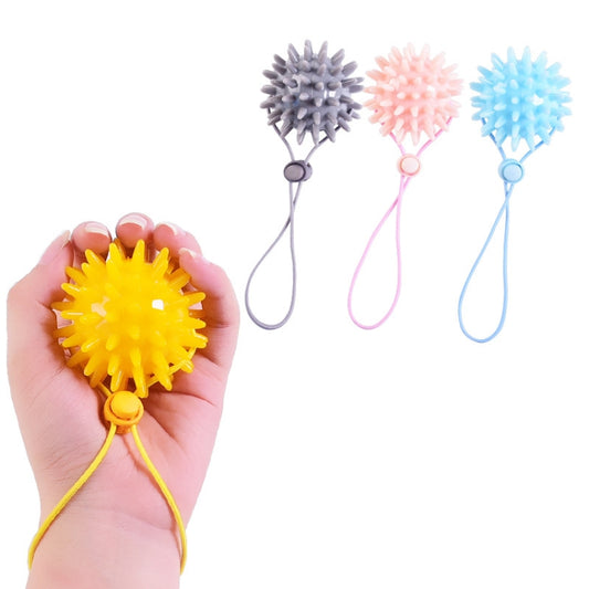 TPR Grip Ball Rehabilitation Hemiplegia Stroke Massage Finger Ball, Specification: 5.5cm With Rope (Gray) by bashfashion