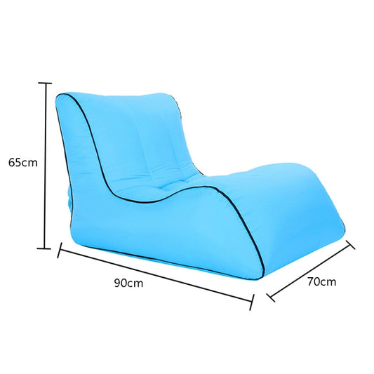 BB1803 Foldable Portable Inflatable Sofa Single Outdoor Inflatable Seat, Size: 90 x 70 x 65cm(Sky Blue) by bashfashion