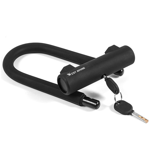 West Biking Bike Lock Motorcycle Wire Lock Anti-Hydraulic Pressure Cut Anti-Theft Lock, Specification: U-shaped Lock+Cable by WEST BIKING