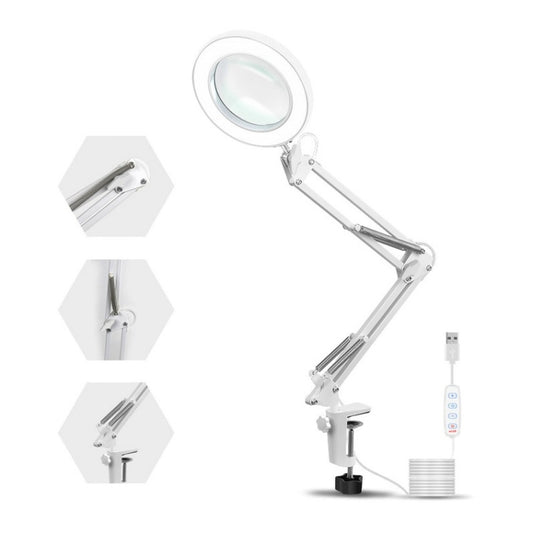 USB Desktop LED Ring Light Welding Auxiliary Magnifying Glass Lighting Desk Lamp by bashfashion